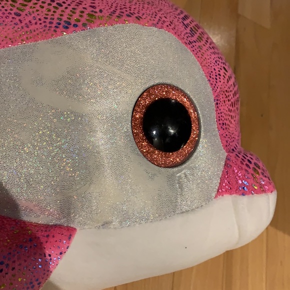 VEUC TY Sparkles Plush Pink Dolphin Glittery And Sparkly 21" Stuffed Animal Toy - Picture 11 of 14